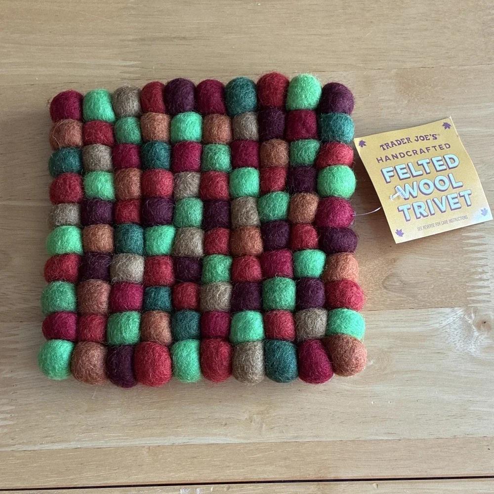 NWT Trader Joe's Handcrafted Felted Wool Trivet *Read